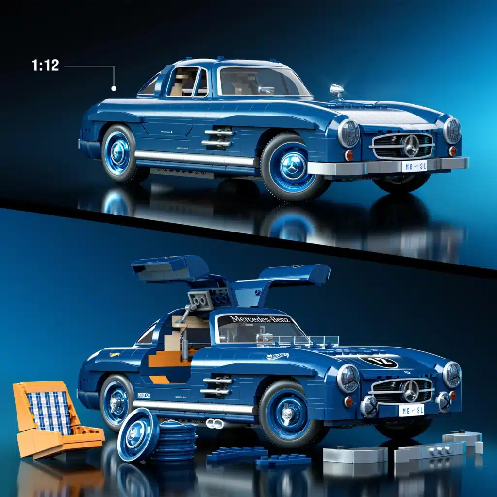 mattel brick shop hot wheels premium series mercedes benz 300 sl (1)