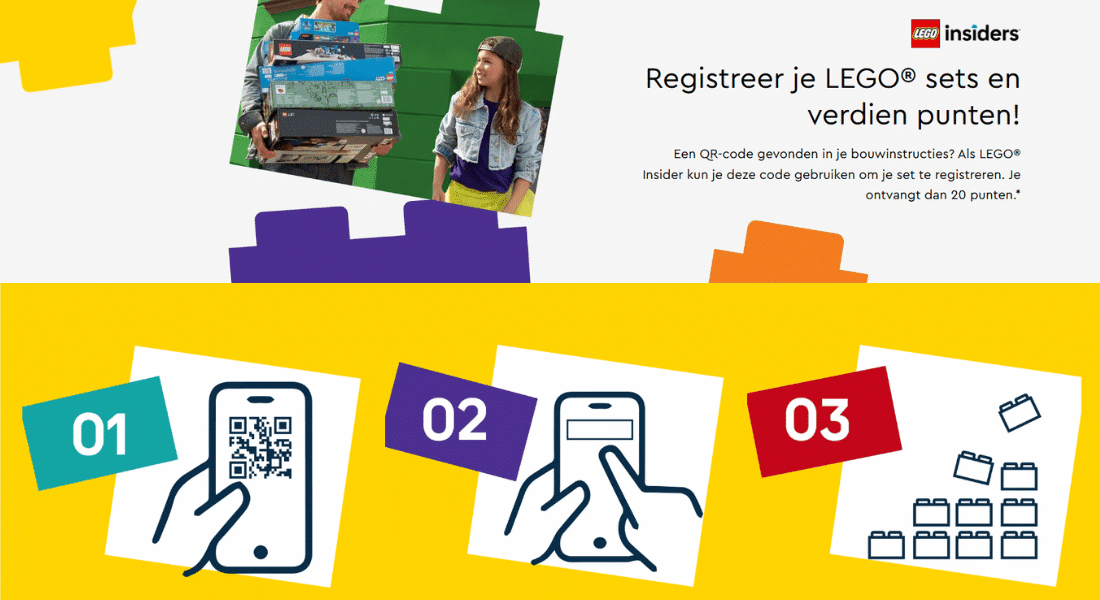 [Tip] Vergeet niet om jouw nieuwe LEGO sets te registreren voor gratis punten!