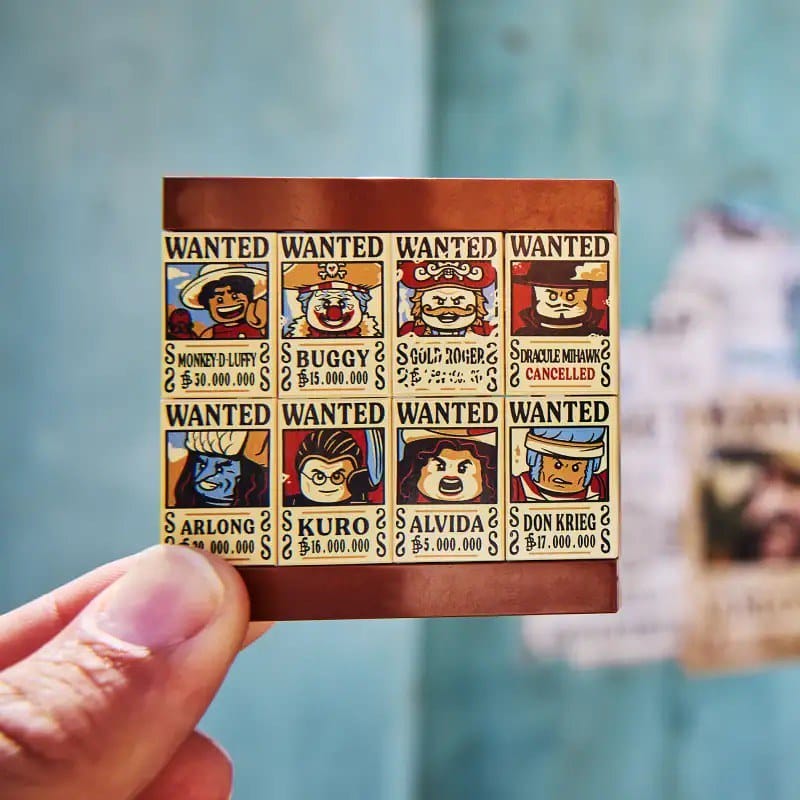 verzamelbare lego one piece “wanted” posters
