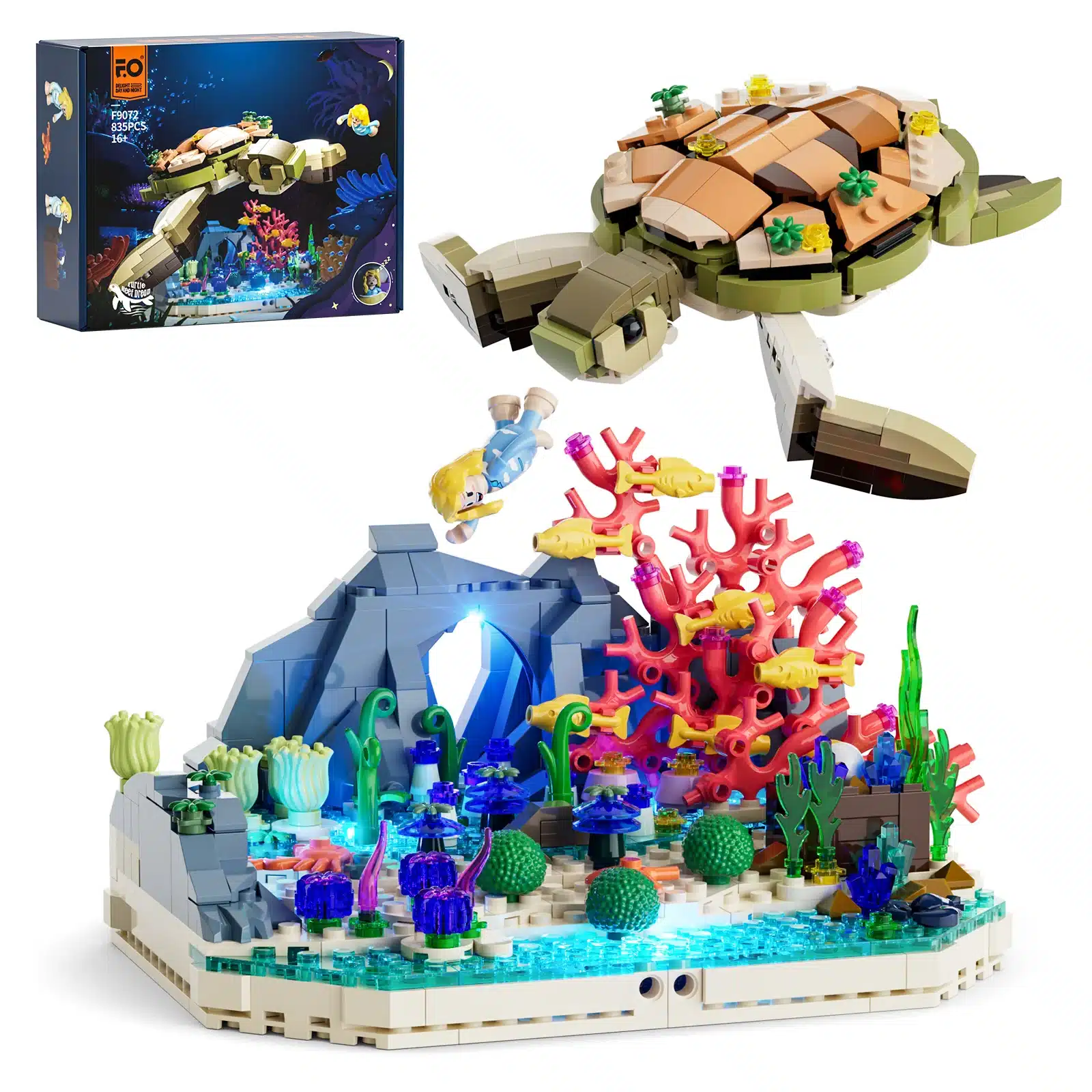 funwhole lumibricks f9072 turtle reef dream
