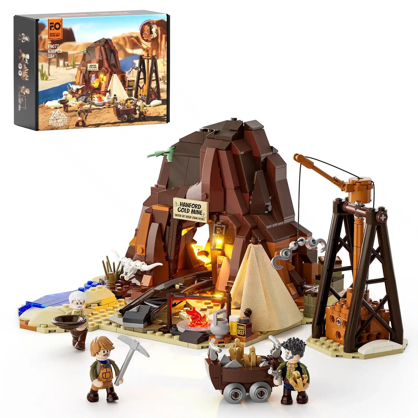 funwhole lumibricks f9077 old west gold mine