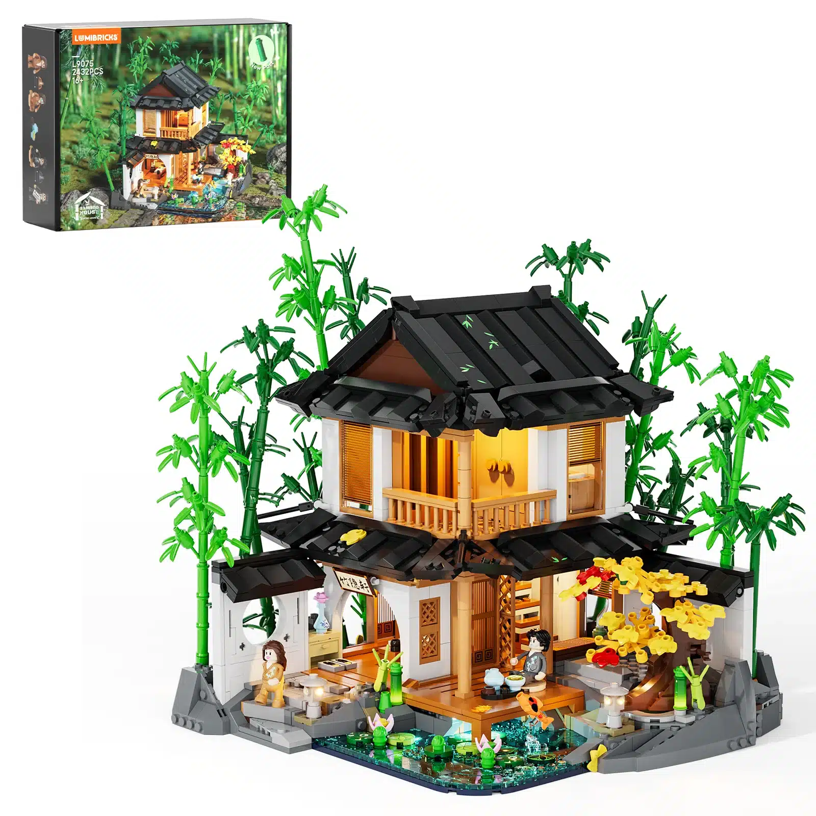 funwhole lumibricks l9075 bamboo house