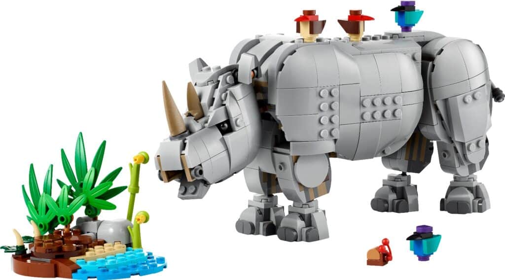 lego creator 31171 wild animals majestic rhino with birds (2)