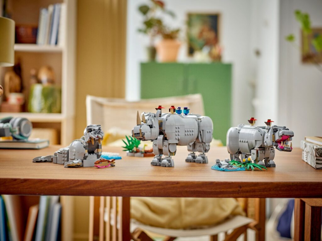 lego creator 31171 wild animals majestic rhino with birds (8)