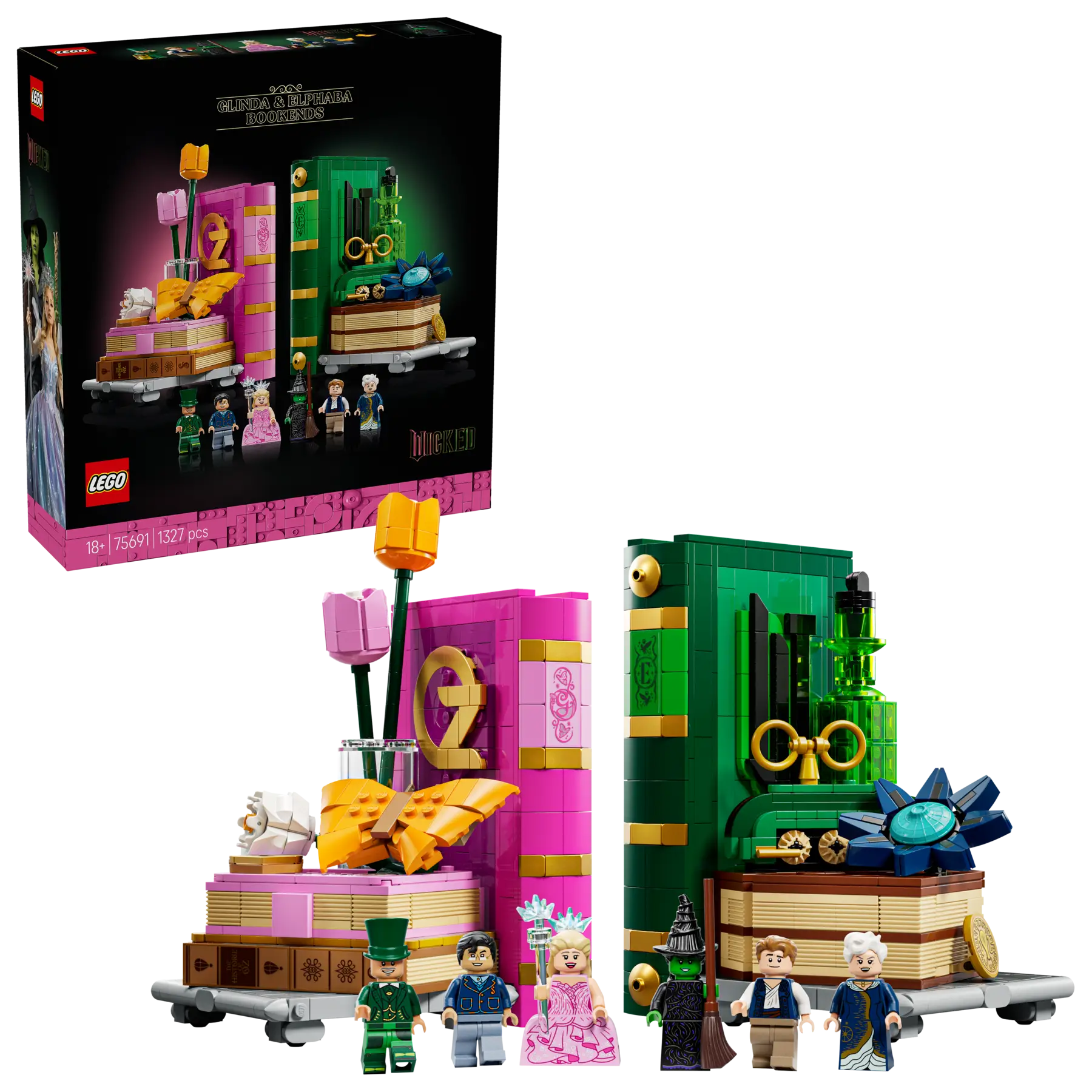 lego wicked 75691 glinda & elphaba bookends (1)