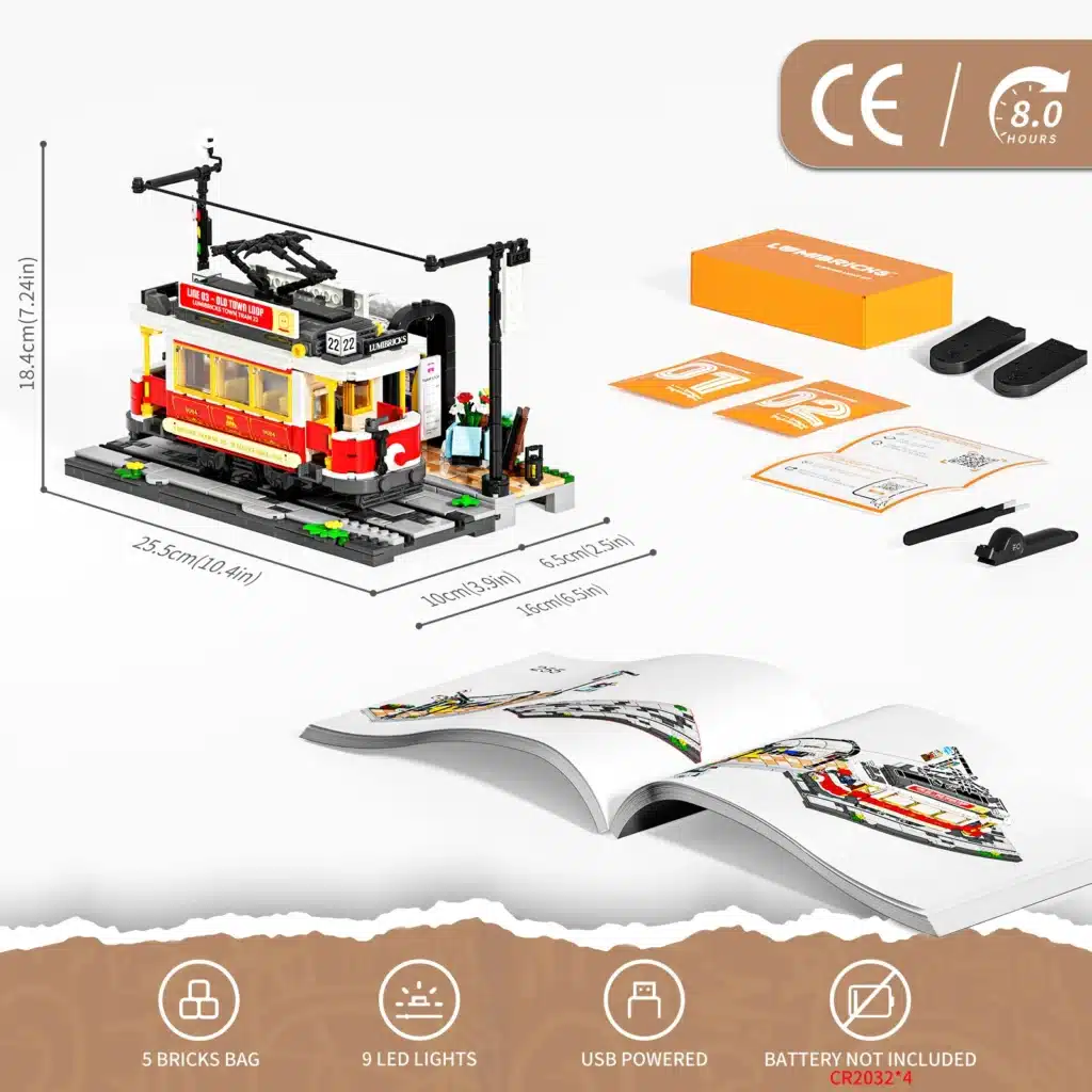 lumibricks l9084 heritage tram and station (8)