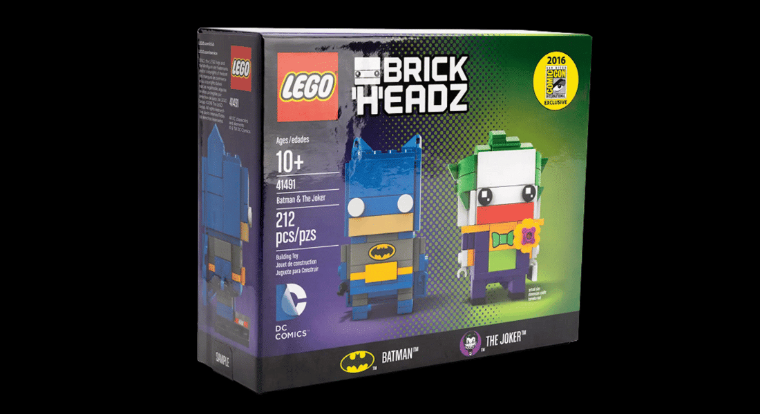 lego 41491 sdcc batman & the joker brickheadz