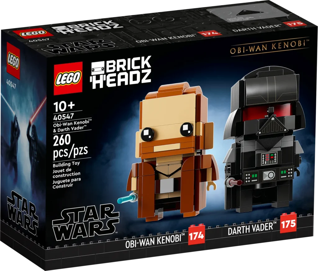 lego brickheadz 40547 obi wan kenobi & darth vader
