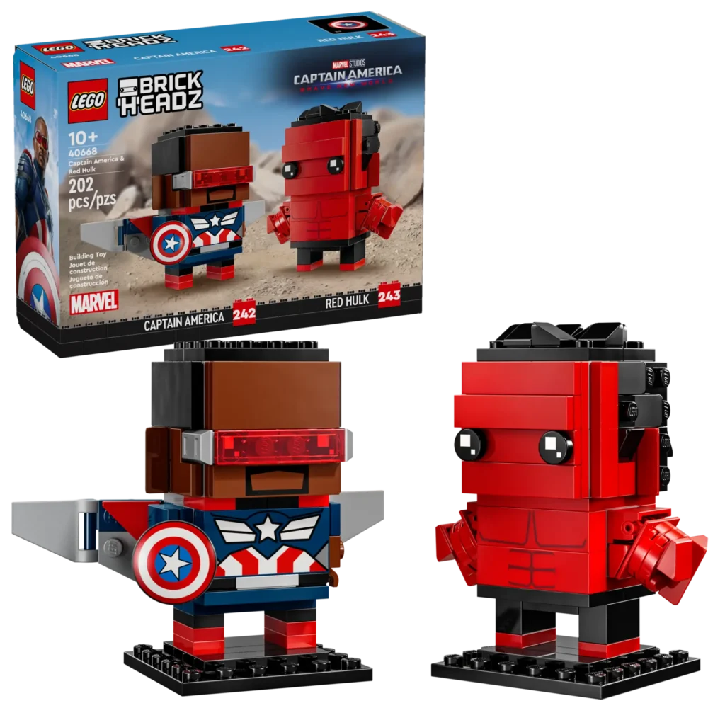lego brickheadz 40668 captain america & red hulk