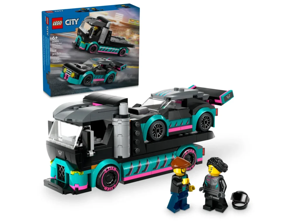 lego city 60406 race car and car carrier truck