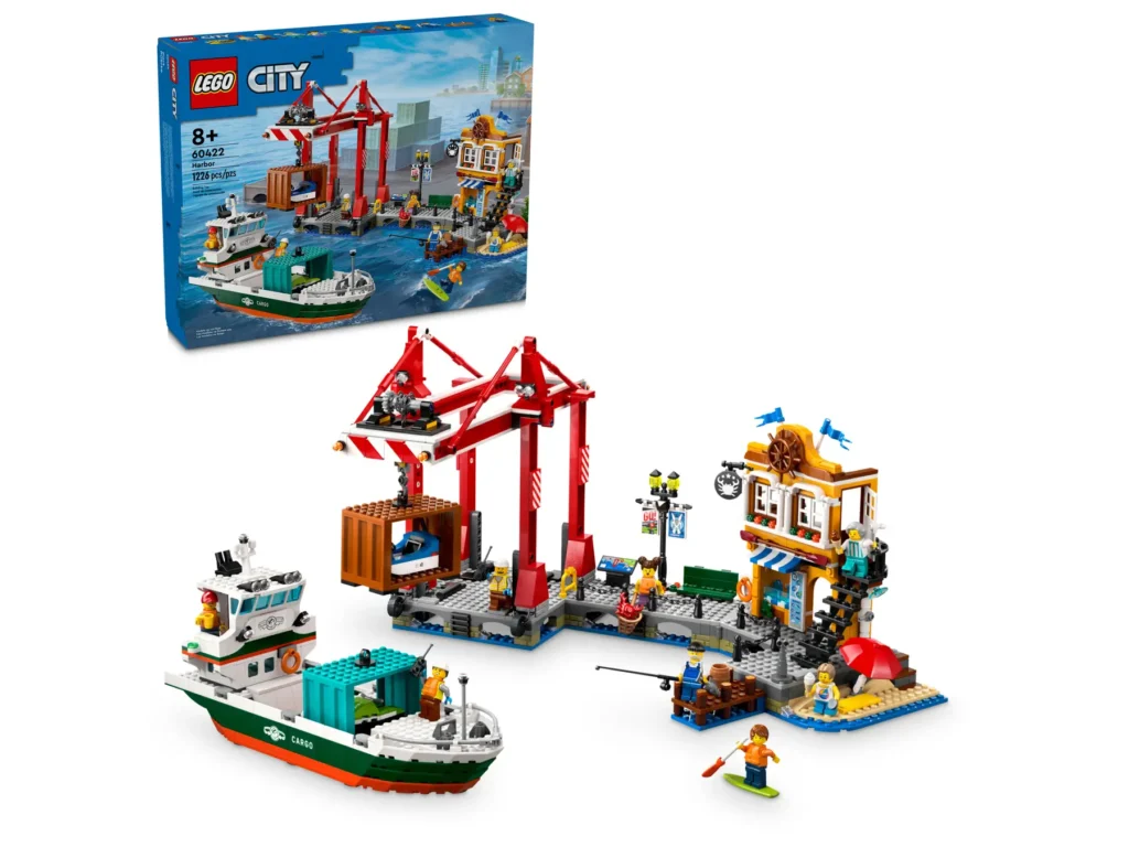 lego city 60422 seaside harbor with cargo ship