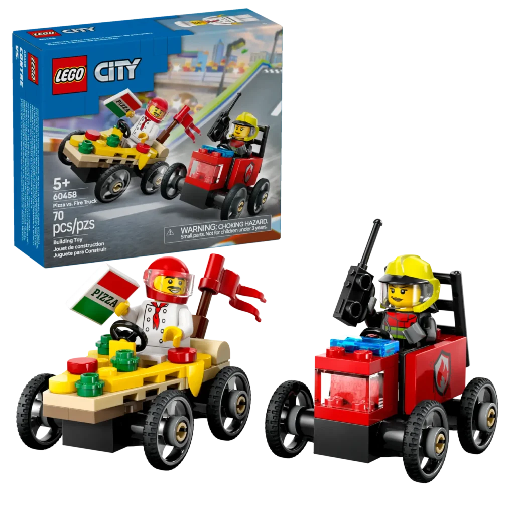 lego city 60458 pizza vs. fire truck