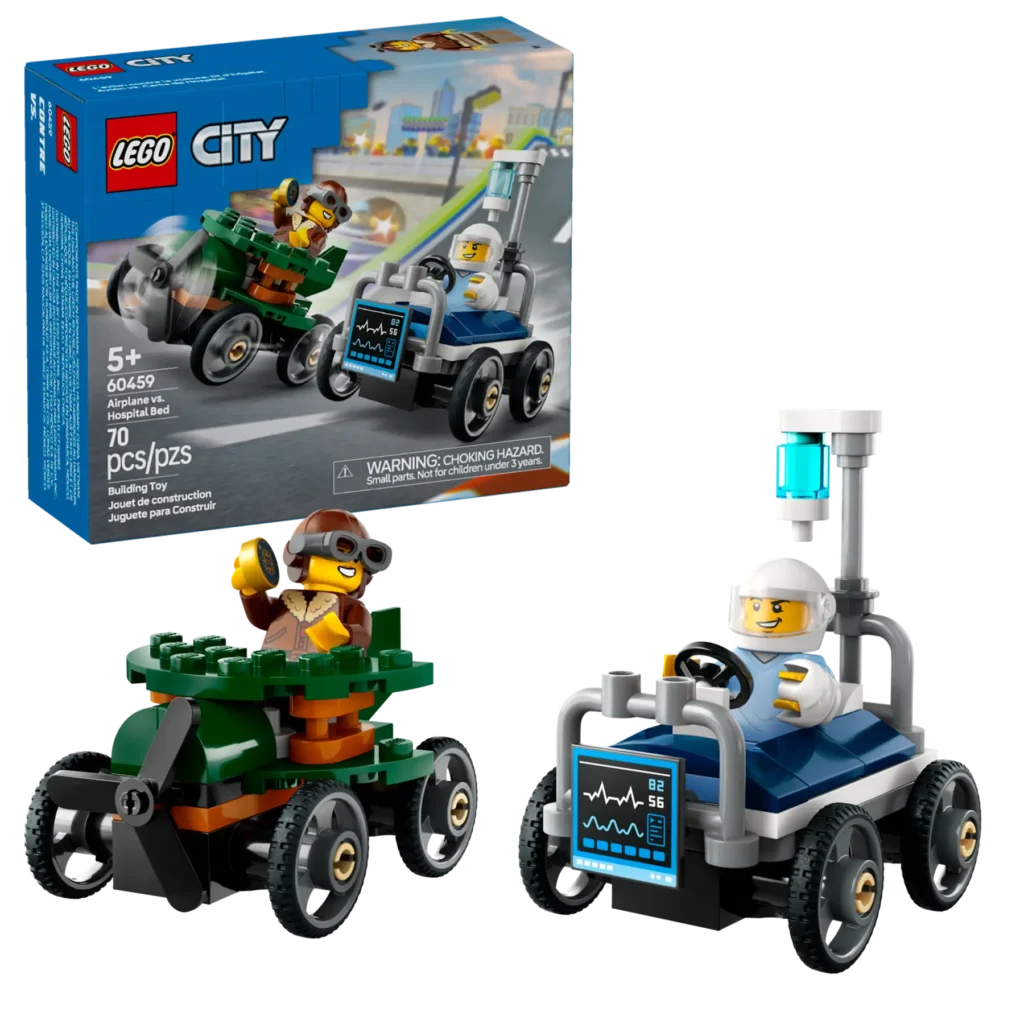lego city 60459 aeroplane vs. hospital bed