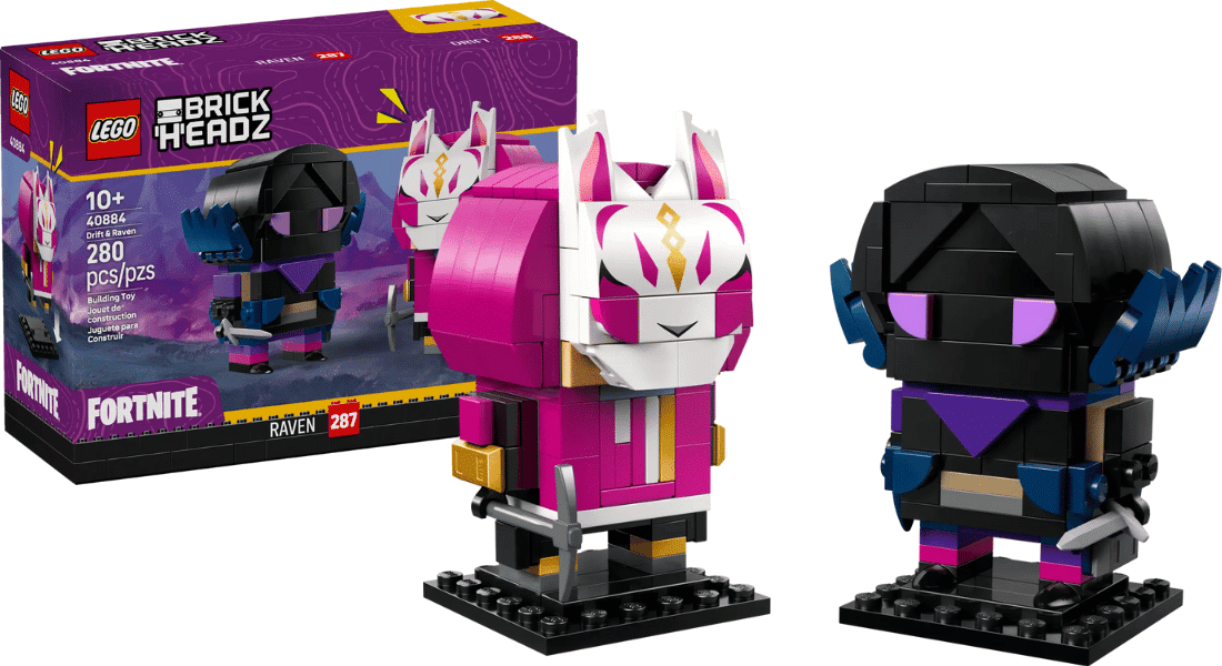 LEGO Fortnite BrickHeadz 40884 Drift & Raven onthuld – verkrijgbaar vanaf oktober