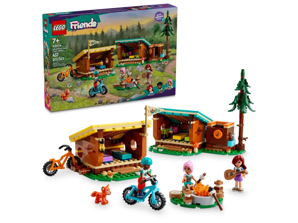 lego friends 42624 adventure camp cozy cabins