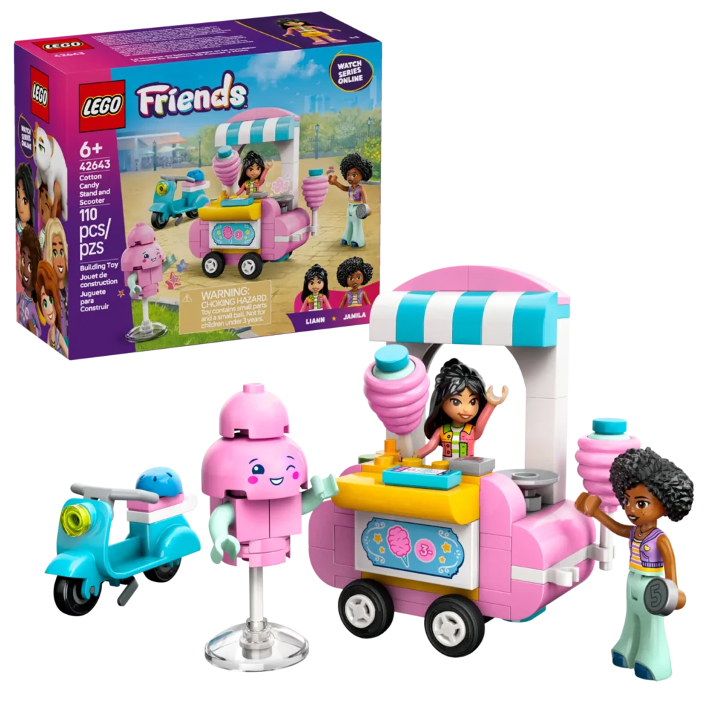 lego friends 42643 candyfloss stand and scooter