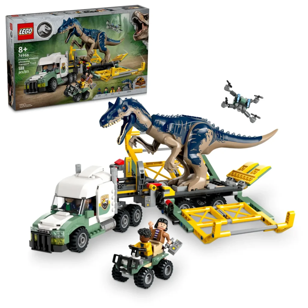lego jurassic world 76966 dinosaur missions allosaurus transport truck