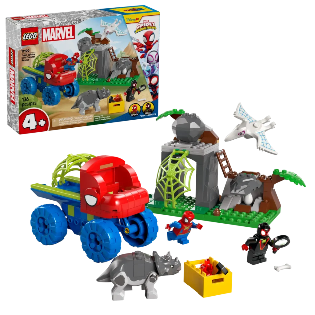 lego marvel 11199 team spidey dino crawler rescue