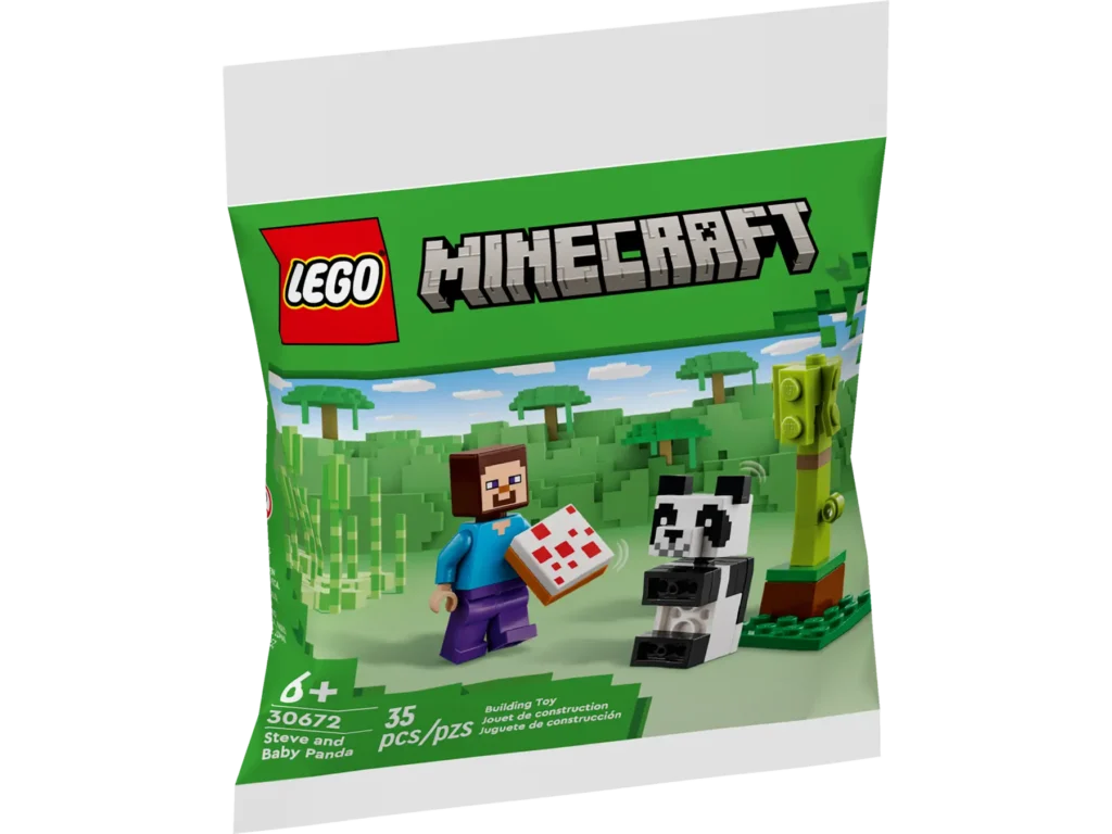 lego minecraft 30672 steve and baby panda