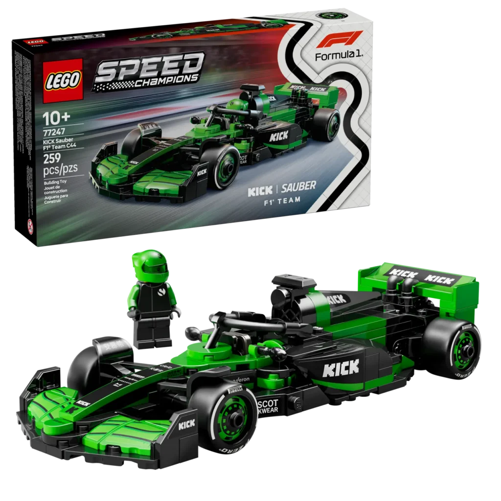 lego speed champions 77247 kick sauber f1 team c44 race car