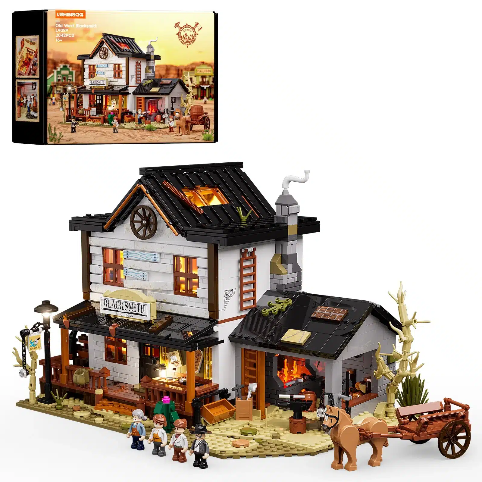 lumibricks l9089 western blacksmith shop