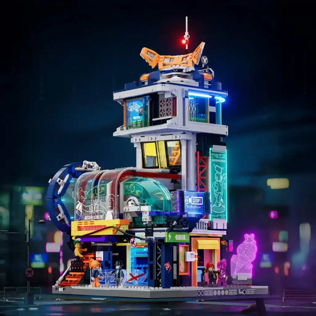 lumibricks l9098 floating train station (2)