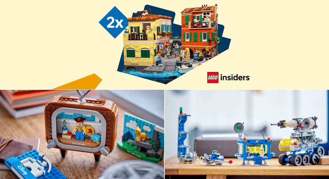 Dubbele Insiders punten LEGO Italian Riviera + gratis LEGO Classic Animation Scenes & LEGO Micro Rocket Launchpad