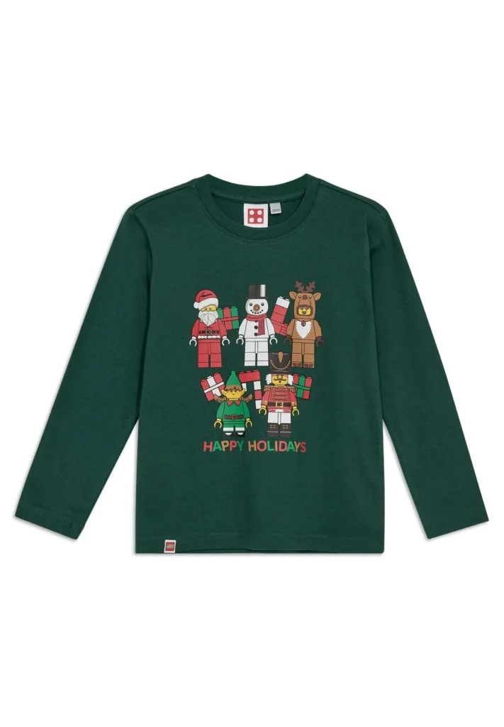 lego kerstshirt met lange mouwen voor kinderen – donkergroen