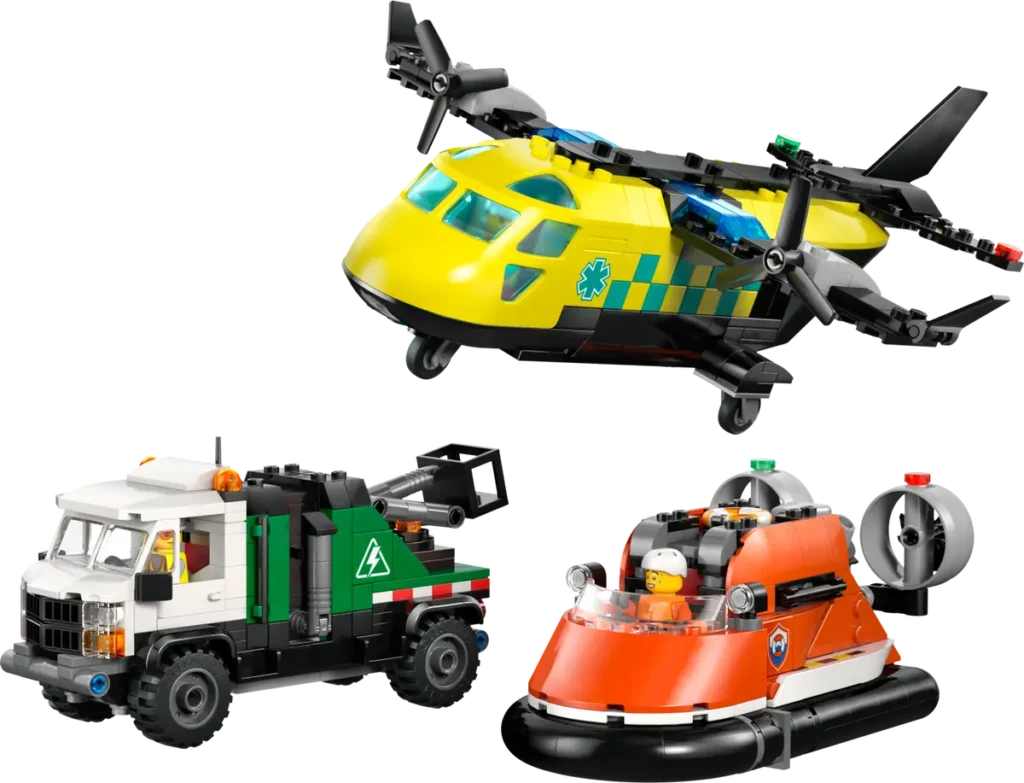 lego city 60505 airplane, service truck & hovercraft remix (3)