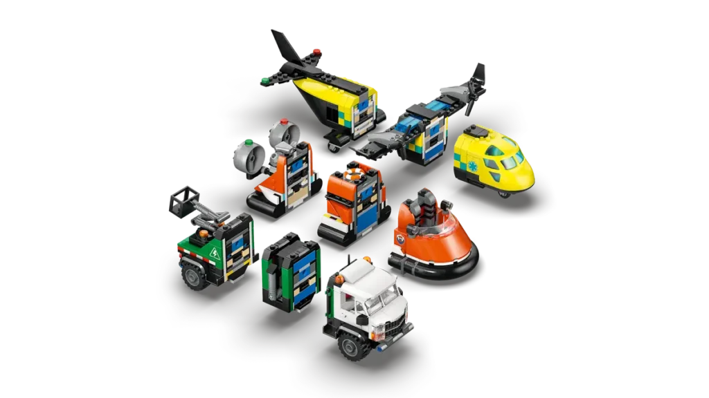 lego city 60505 airplane, service truck & hovercraft remix (5)