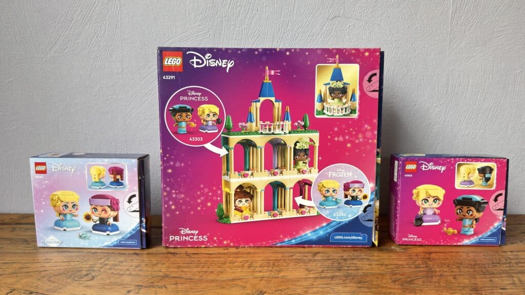 lego disney 43291 mini belle and tiana with castle 43303 mini jasmine and rapunzel 43284 mini anna and elsa3