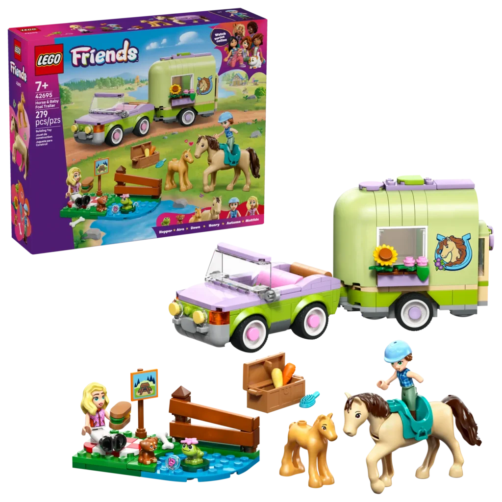 lego friends 42695 horse & baby foal trailer (1)