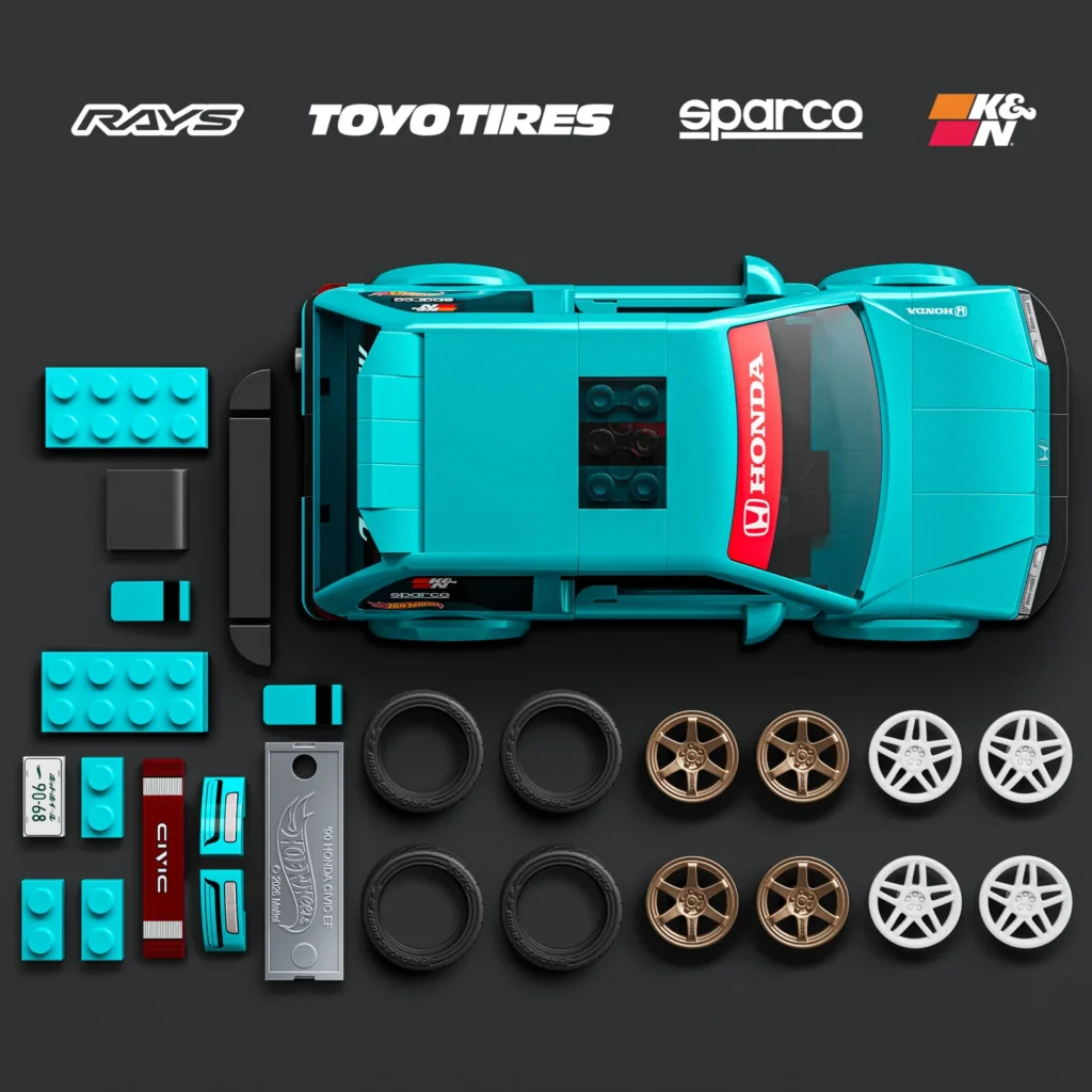 mattel brick shop hot wheels custom ’90 honda civic ef (5)