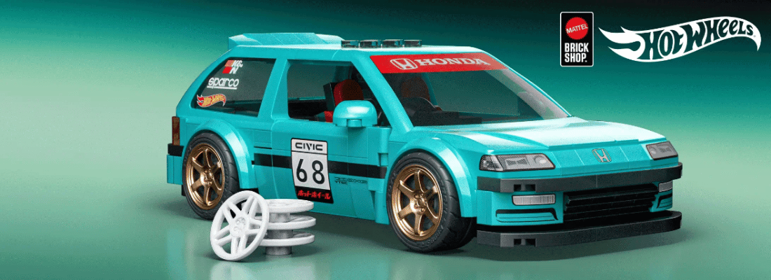 mattel brick shop hot wheels custom ’90 honda civic ef
