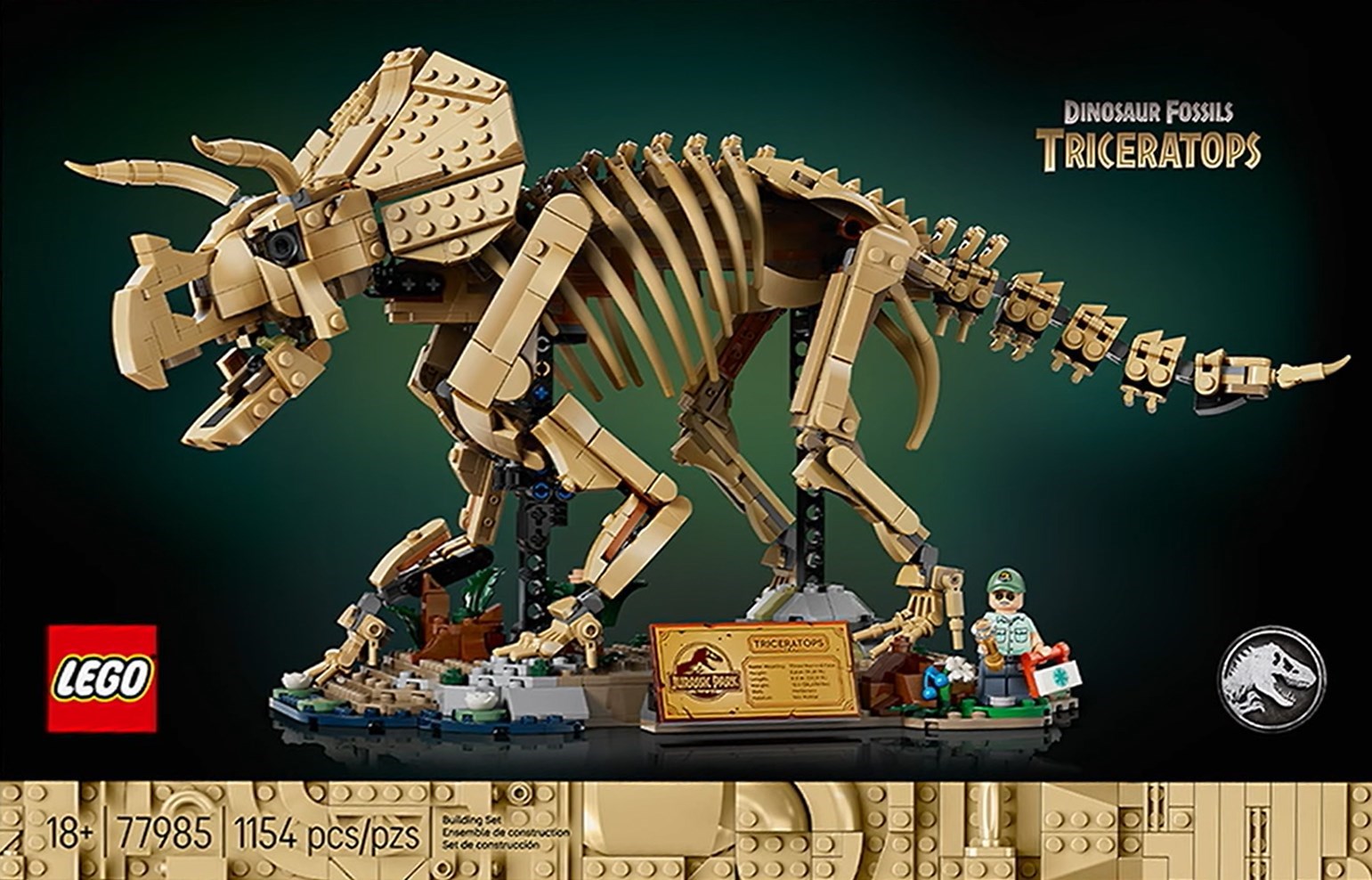 LEGO Jurassic World 77985 Dinosaur Fossils: Triceratops onthuld – haal de archeoloog in jou naar boven