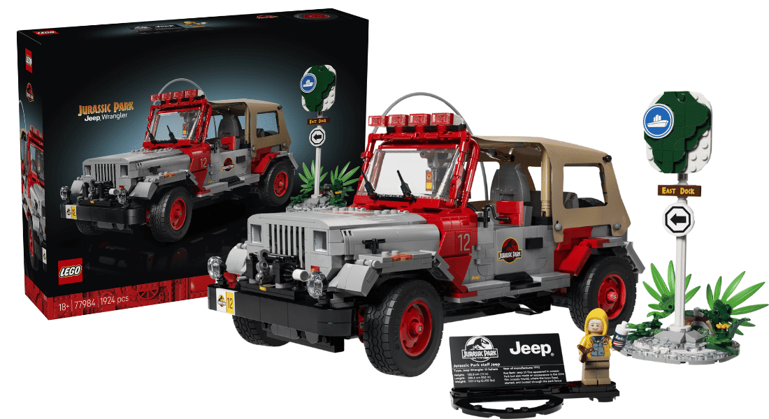 LEGO Jurassic World 77984 Jurassic Park Jeep Wrangler onthuld – kruip achter het stuur vanaf mei