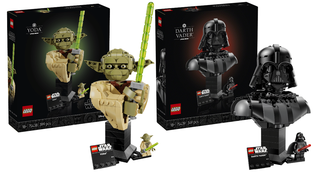 LEGO Star Wars Yoda (75438) en Darth Vader (75439) Busts onthuld – verkrijgbaar vanaf april