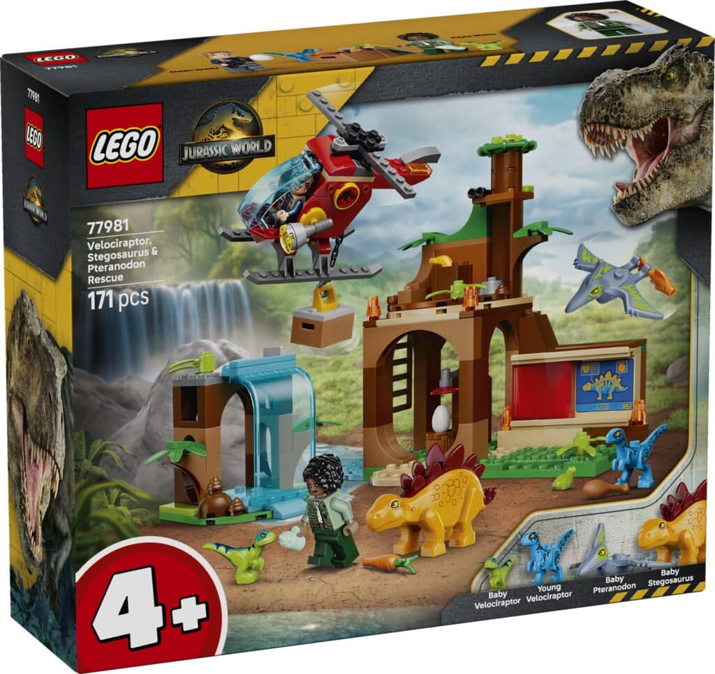 lego jurassic world 77981 velociraptor, stegosaurus & pteranodon rescue (1)