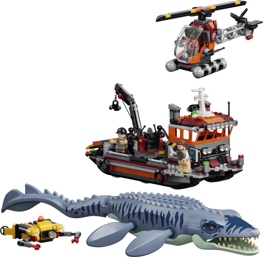 lego jurassic world 77983 mosasaurus dinosaur boat attack (8)