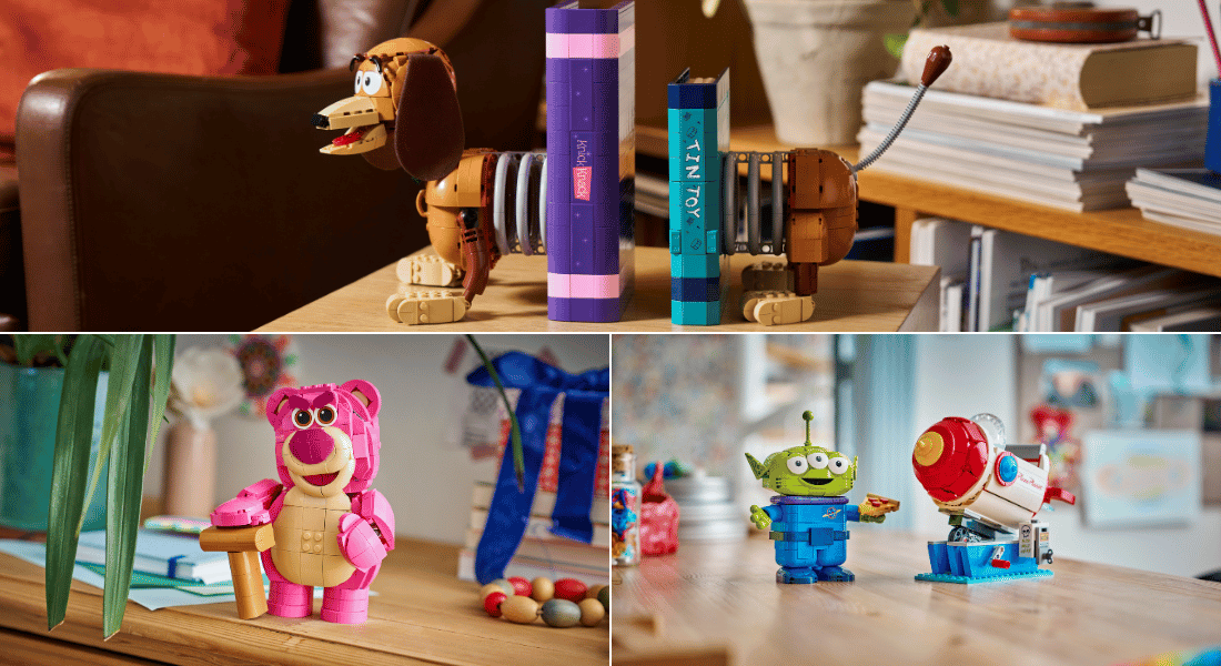 lego onthuld drie lego toy story sets, waaronder een slinky dog bookends