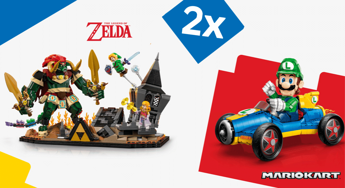 Dubbele LEGO Insiders-punten op LEGO Zelda, LEGO Mario Kart: Luigi en LEGO Pokémon Venusaur, Charizard en Blastoise