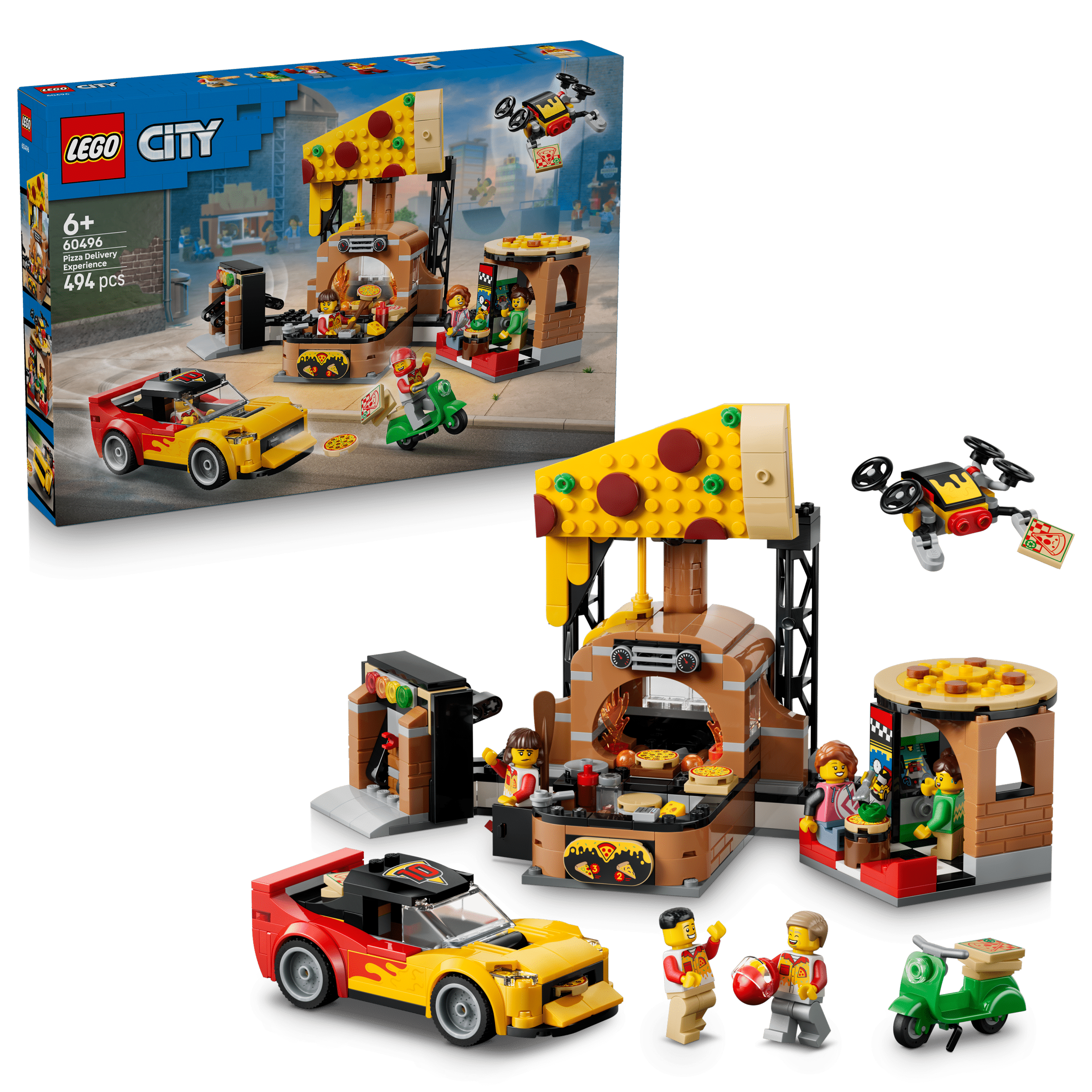 lego city 60496 pizza delivery experience with vehicles