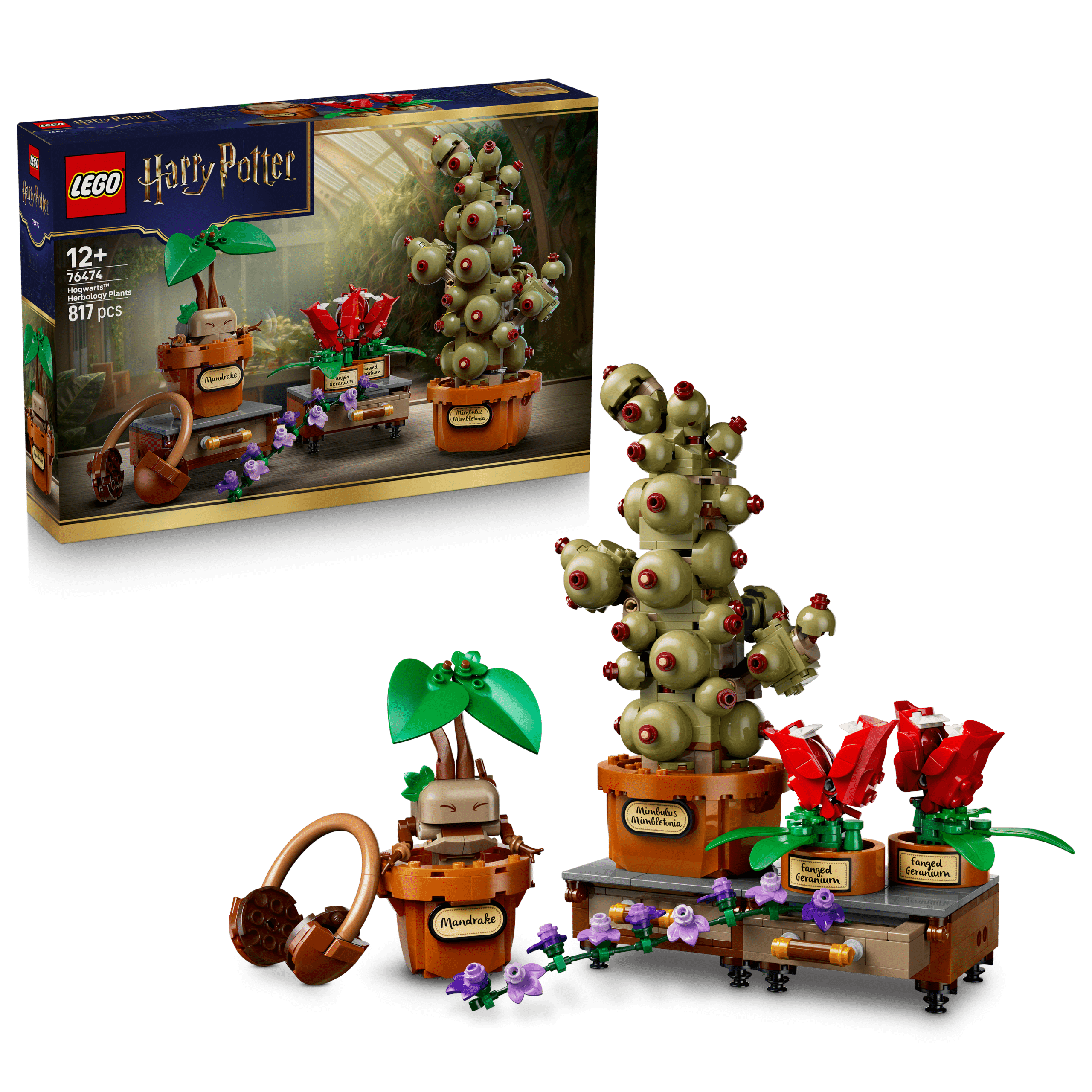 lego harry potter 76474 hogwarts herbology plants