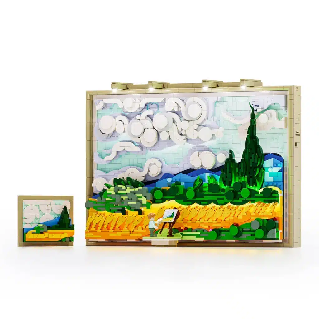 lumibricks wheatfield with cypresses