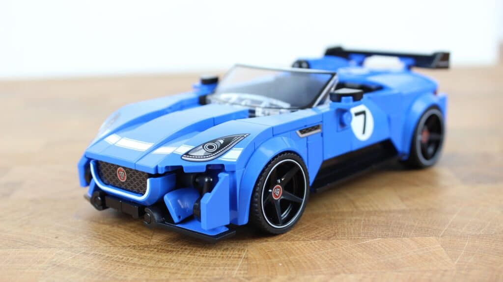 lego speed champions 77264 jaguar f type project 7 & land rover defender classic 09