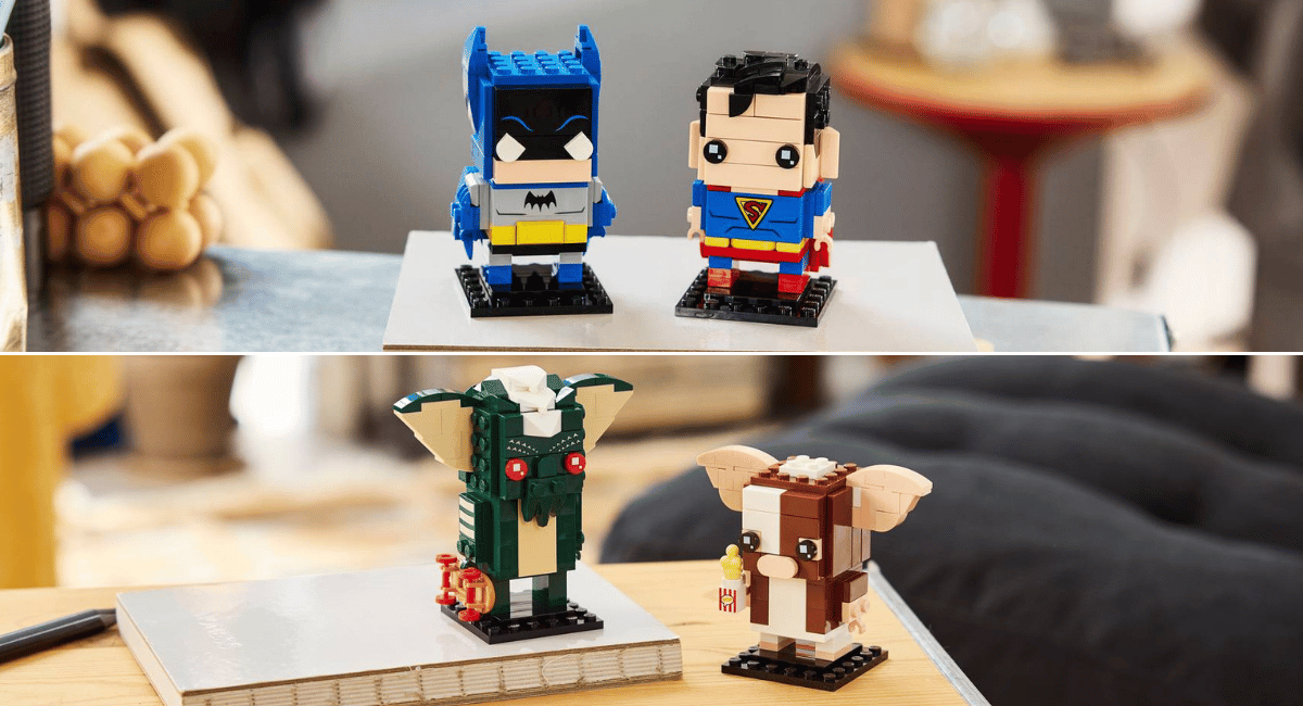 LEGO BrickHeadz 40859 Golden Age Superman and Batman en LEGO BrickHeadz 40919 Gremlins Gizmo onthuld voor september